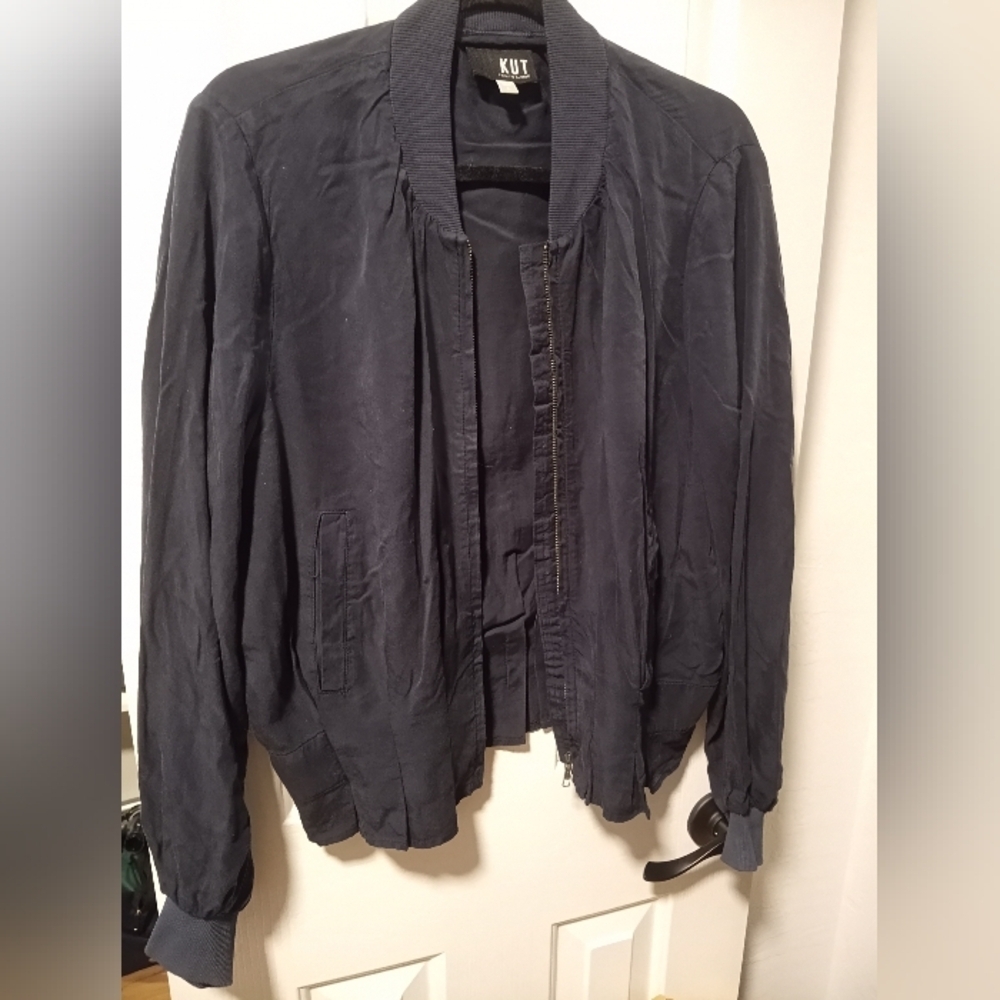 KUT From The Kloth Navy Bomber Lyocell Jacket small